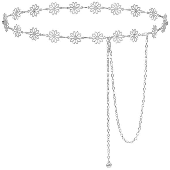 Small Flower Metal Belt Chain - Adjustable Waist Chain For Women's Dresses😋 - Picture 1 of 6